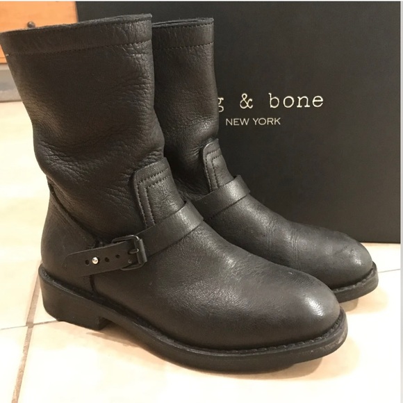 rag & bone Shoes - Rag and Bone Black Oliver Moto Boots